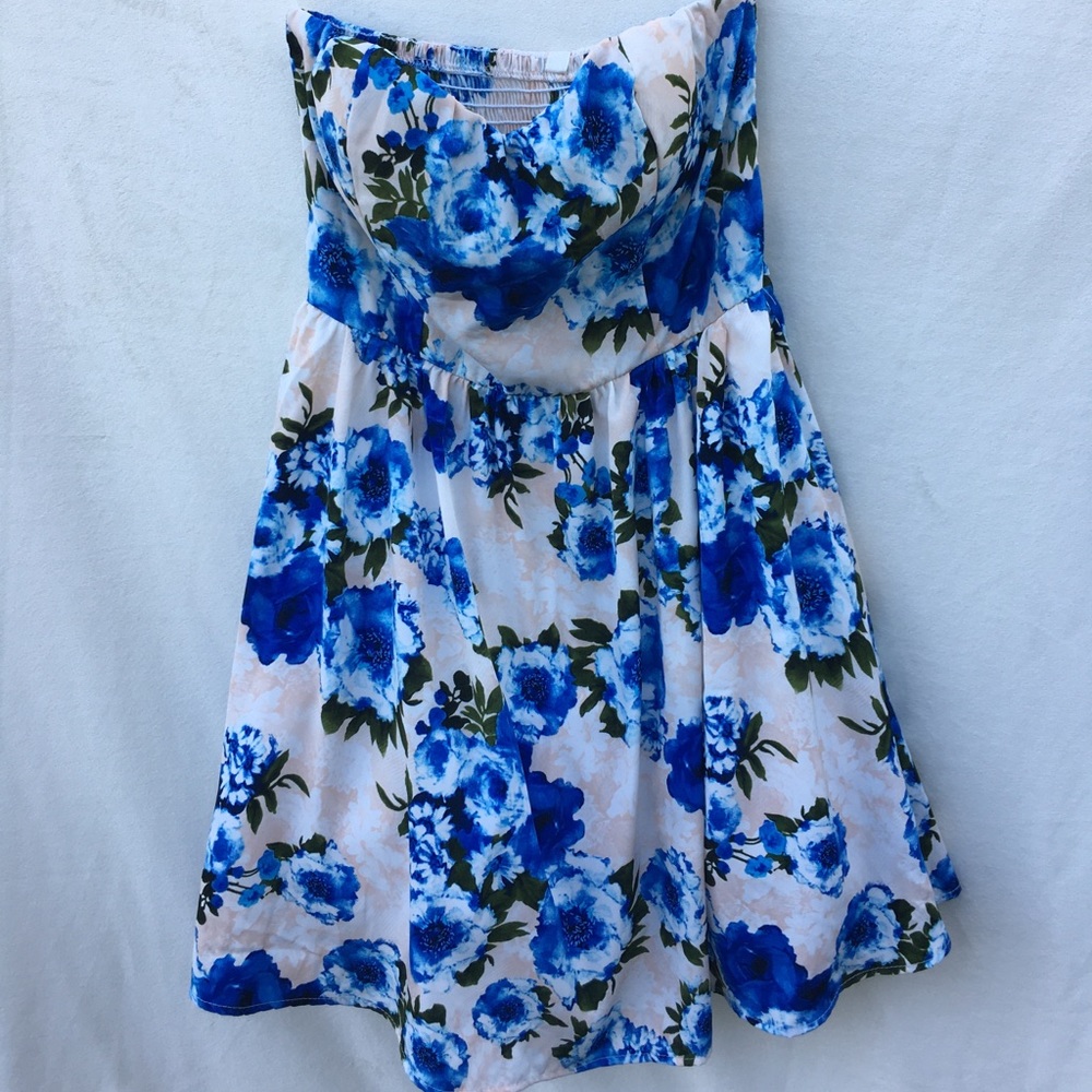 Short Strapless Floral Dress by Great Glam